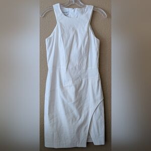 Bebe White Sleeveless Lined Linen-Blend Dress- CLEARANCE!